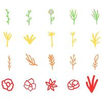 Flower icon set. Botanical Vector