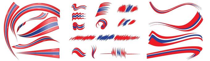 Costa Rica and Thailand set elements, vector illustration on a white background