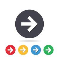 Arrow sign icon. Next button. Navigation symbol. Vector illustration