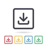 Download icon. Load data symbol. Vector illustration