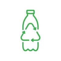 reciclar el plastico botella. línea vector. vector