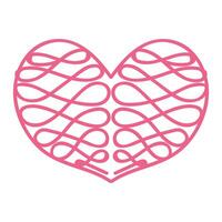 Heart with an openwork pattern. Open illustration isolated on white background. Vector illustration