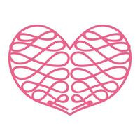 Heart with an openwork pattern. Open illustration isolated on white background. Vector illustration