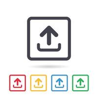 Upload icon with circle outline. Upload or up arrow flat icon. vector