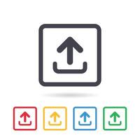 Upload icon with circle outline. Upload or up arrow flat icon. vector