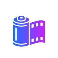 Camera film roll icon. Vector flat gradient style.