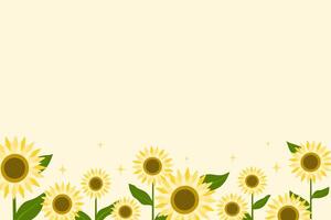 sunflowers background minimal style for seasonal design vector