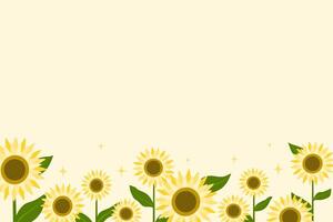 sunflowers background minimal style for seasonal design vector