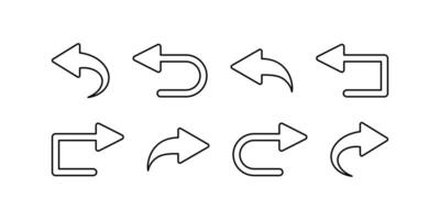 Curve arrows icons set. Vector icons