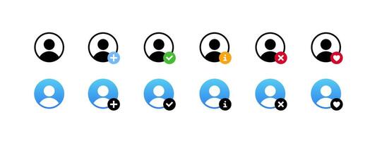 User profile icons. Vector icons