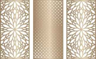 Laser and cnc cutting panels template.  Decorative die cut seamless pattern vector