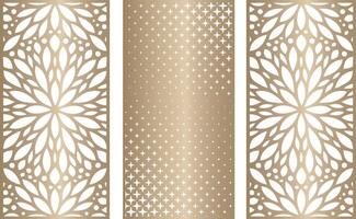 Laser and cnc cutting panels template.  Decorative die cut seamless pattern vector