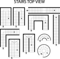 Illustration Vector  icon set of top view of stairs