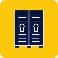 Lockers Glyph Square Two Color Icon vector