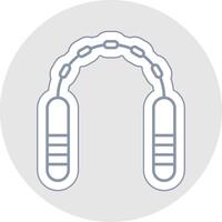 Nunchaku Line Sticker Multicolor Icon vector