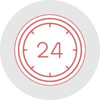 24 Hours Line Sticker Multicolor Icon vector