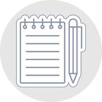 Notebook Line Sticker Multicolor Icon vector