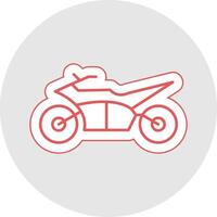 Motocross Line Sticker Multicolor Icon vector