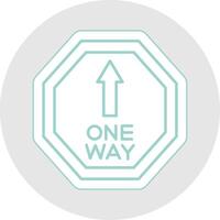 One Way Line Sticker Multicolor Icon vector