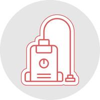 Vacuum Cleaner Line Sticker Multicolor Icon vector