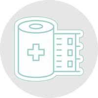 Bandage Roll Line Sticker Multicolor Icon vector