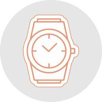 elegante reloj línea pegatina multicolor icono vector