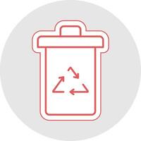Garbage Line Sticker Multicolor Icon vector