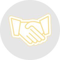 Hand Shaking Line Sticker Multicolor Icon vector