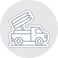 Missile Truck Line Sticker Multicolor Icon vector