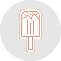 Ice Cream Line Sticker Multicolor Icon vector