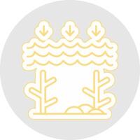 Ocean Acidity Line Sticker Multicolor Icon vector