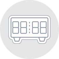 Digital Clock Line Sticker Multicolor Icon vector