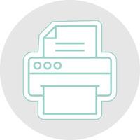 impresora línea pegatina multicolor icono vector