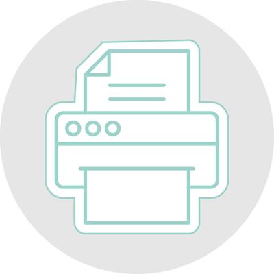 Printer Line Sticker Multicolor Icon