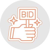 Bid Line Sticker Multicolor Icon vector