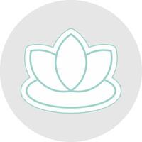 Lotus Line Sticker Multicolor Icon vector