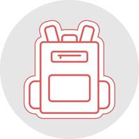 Backpack Line Sticker Multicolor Icon vector