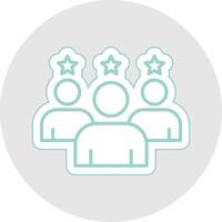 Team Line Sticker Multicolor Icon vector