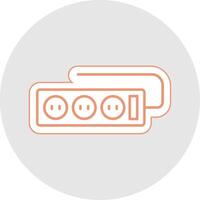 Power Strip Line Sticker Multicolor Icon vector