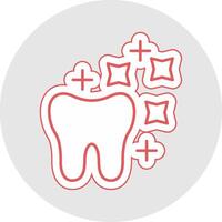 Tooth Whitening Line Sticker Multicolor Icon vector