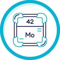 Molybdenum Two Color Blue Circle Icon vector