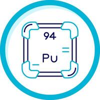 Plutonium Two Color Blue Circle Icon vector