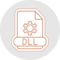 dll línea pegatina multicolor icono vector