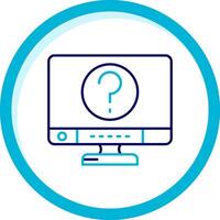 Question Two Color Blue Circle Icon vector