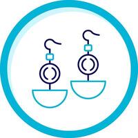 Earrnings Two Color Blue Circle Icon vector