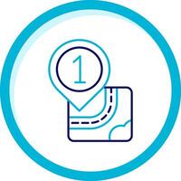 One Two Color Blue Circle Icon vector