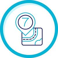 Seven Two Color Blue Circle Icon vector
