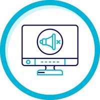 Mute Two Color Blue Circle Icon vector