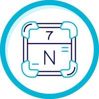 Nitrogen Two Color Blue Circle Icon vector