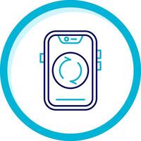 Recycle Two Color Blue Circle Icon vector